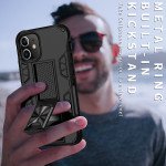 Wholesale Military Grade Armor Protection Stand Magnetic Feature Case for iPhone 12 / 12 Pro 6.1 (Black)